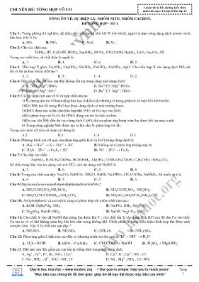 Tổng ôn về Sự điện ly, nhóm nito, nhóm cacbon